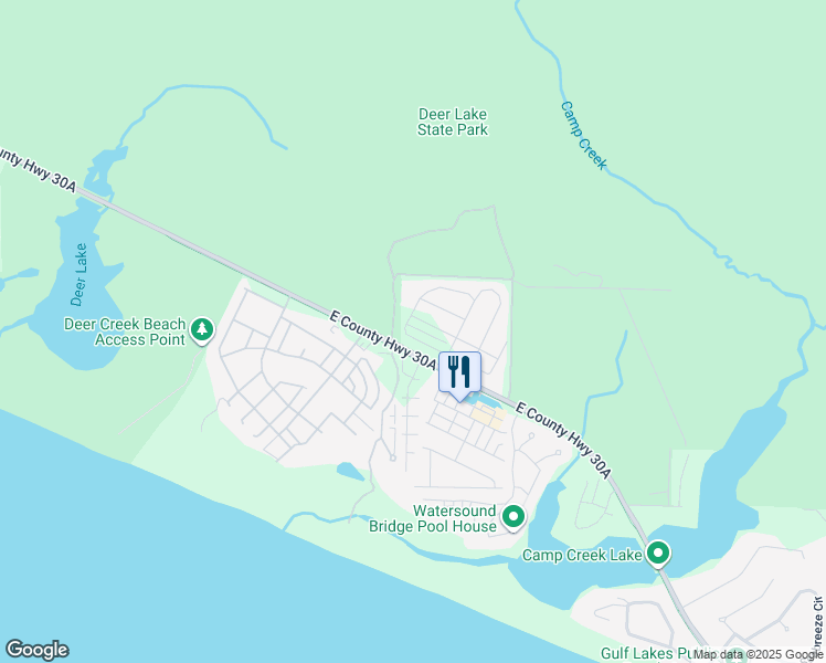 map of restaurants, bars, coffee shops, grocery stores, and more near 92 Milestone Drive in Santa Rosa Beach
