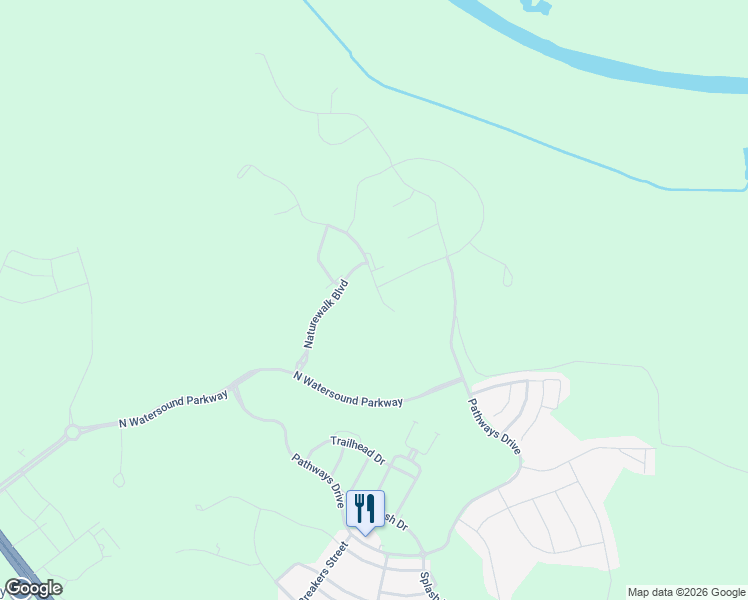 map of restaurants, bars, coffee shops, grocery stores, and more near 92 Lafayette Road in Watersound