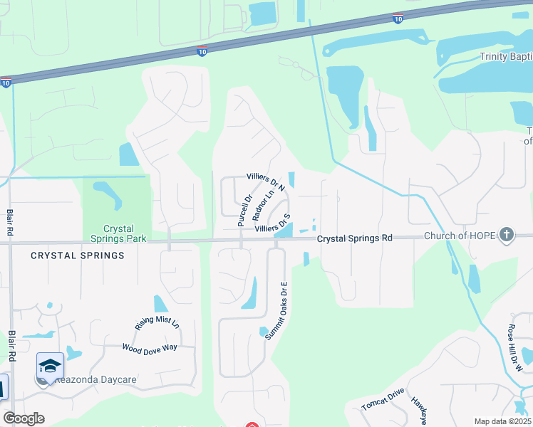 map of restaurants, bars, coffee shops, grocery stores, and more near 9593 Villiers Drive South in Jacksonville