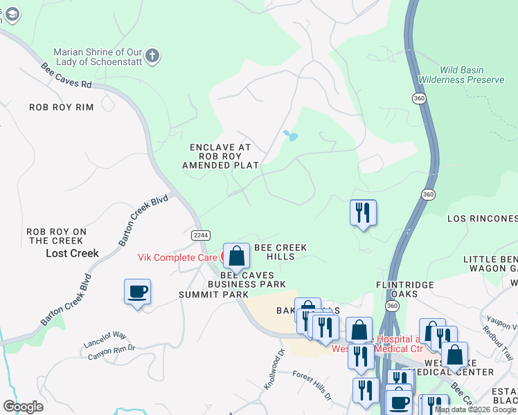 map of restaurants, bars, coffee shops, grocery stores, and more near 6804 Canon Wren Drive in Austin