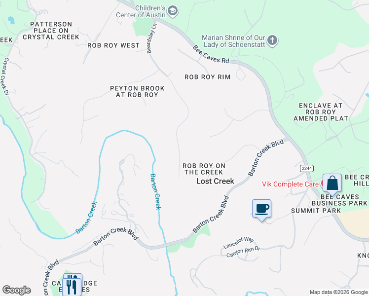 map of restaurants, bars, coffee shops, grocery stores, and more near 705 Beardsley Lane in Austin