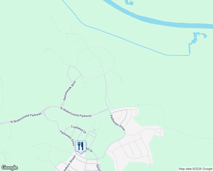 map of restaurants, bars, coffee shops, grocery stores, and more near 234 Pathways Drive in Watersound