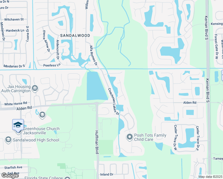 map of restaurants, bars, coffee shops, grocery stores, and more near 12061 Carriage Lamp Court in Jacksonville