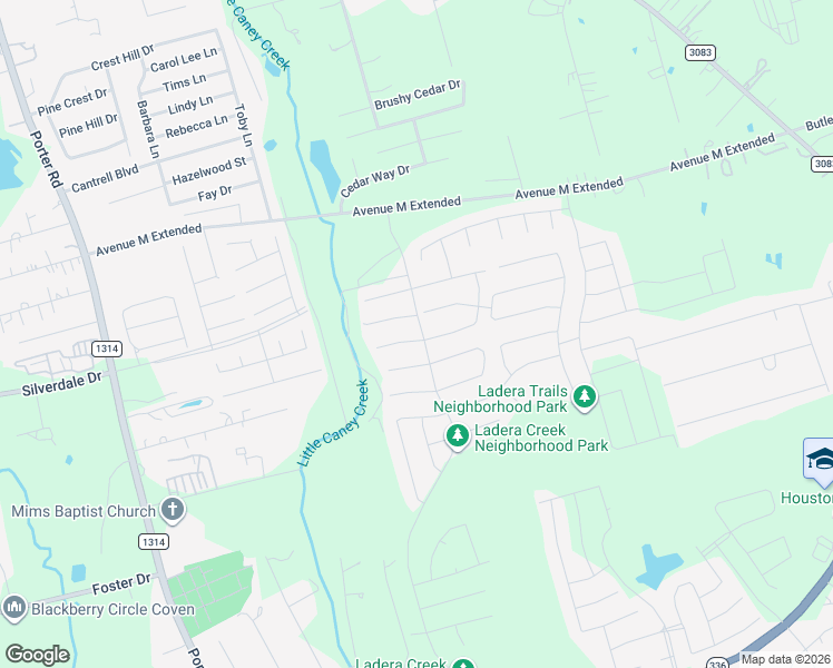 map of restaurants, bars, coffee shops, grocery stores, and more near 4115 Ladera Creek Trace in Conroe