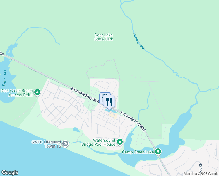 map of restaurants, bars, coffee shops, grocery stores, and more near 111 Pine Lands Loop East in Walton County