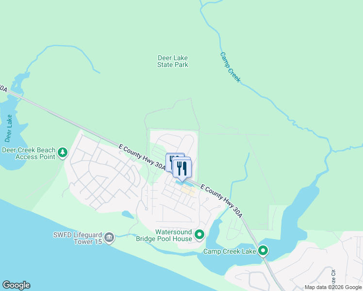 map of restaurants, bars, coffee shops, grocery stores, and more near 111 Pine Lands Loop East in Walton County