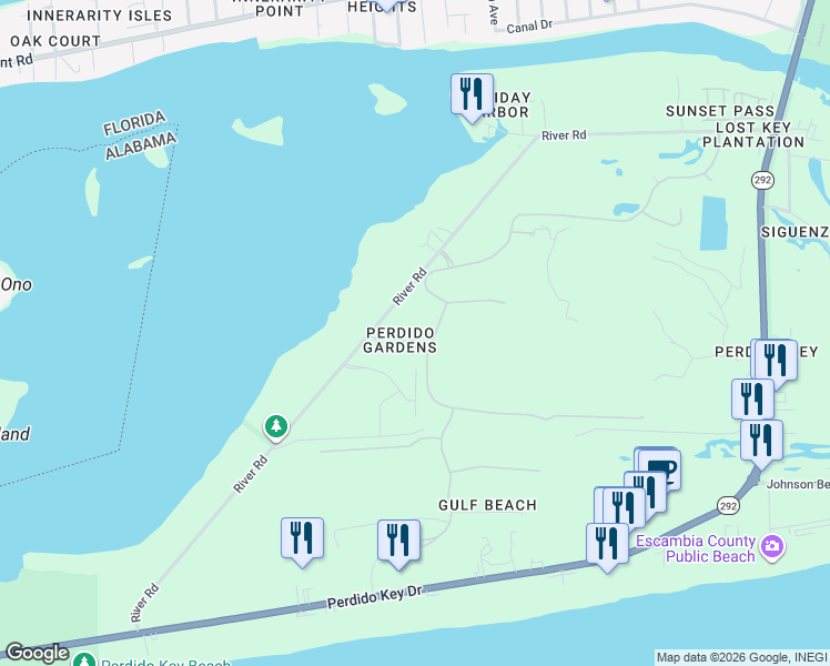 map of restaurants, bars, coffee shops, grocery stores, and more near 7955 Double Gate Drive in Pensacola