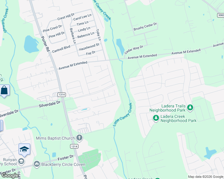 map of restaurants, bars, coffee shops, grocery stores, and more near 1708 Balsam Spruce Circle in Conroe