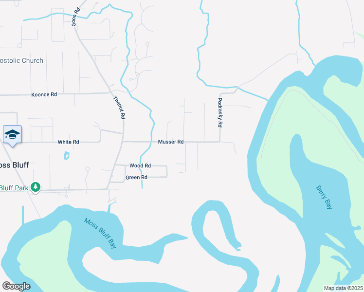 map of restaurants, bars, coffee shops, grocery stores, and more near 1186 Rue Julianna in Moss Bluff