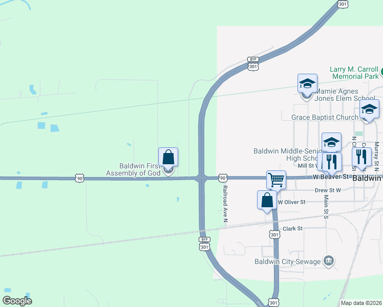 map of restaurants, bars, coffee shops, grocery stores, and more near 95 Limann Road in Jacksonville