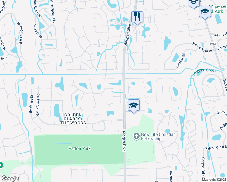 map of restaurants, bars, coffee shops, grocery stores, and more near 13034 Viburnum Drive North in Jacksonville