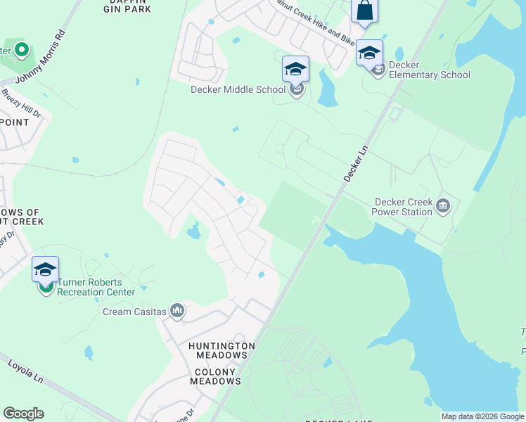 map of restaurants, bars, coffee shops, grocery stores, and more near 7721 Lowenfield Drive in Austin