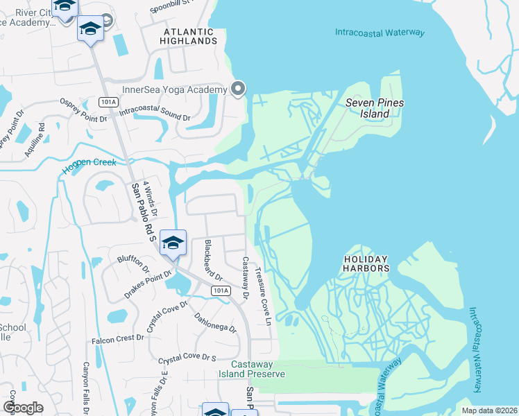 map of restaurants, bars, coffee shops, grocery stores, and more near 14046 Pine Island Drive in Jacksonville