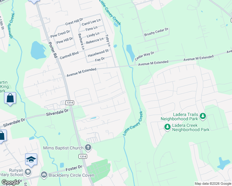 map of restaurants, bars, coffee shops, grocery stores, and more near 1708 Balsam Spruce Circle in Conroe
