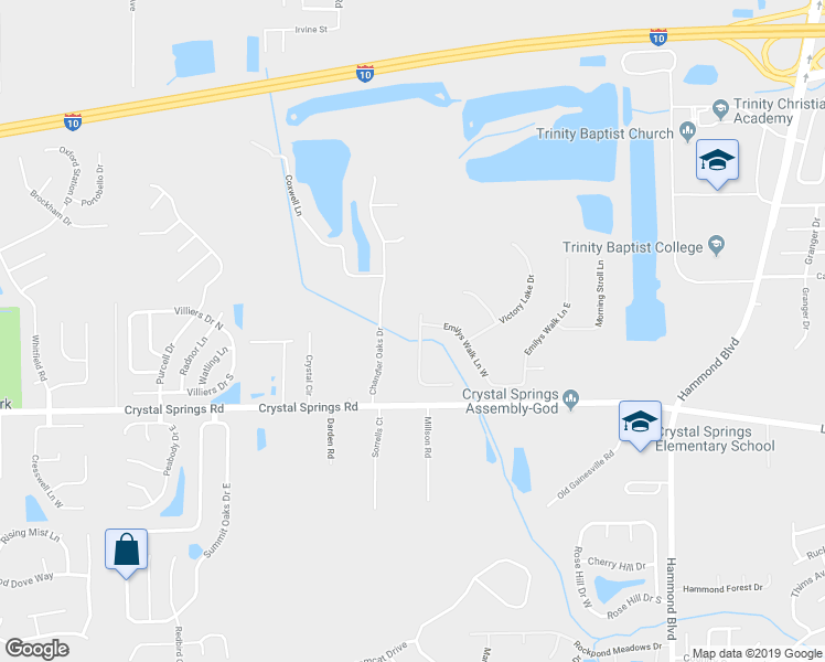 map of restaurants, bars, coffee shops, grocery stores, and more near 1114 Evening Stroll Lane in Jacksonville