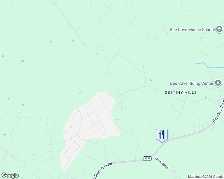 map of restaurants, bars, coffee shops, grocery stores, and more near 16608 Destiny Cove in Austin