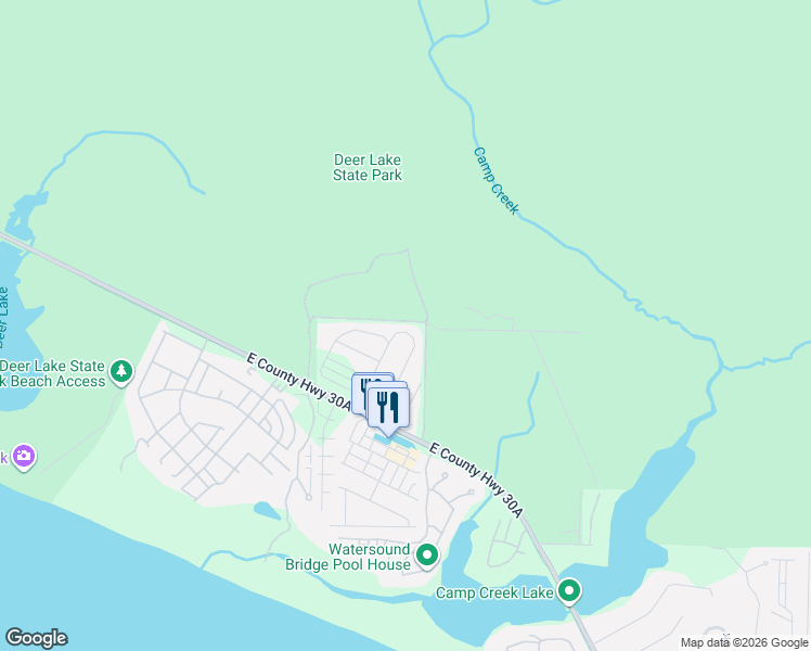map of restaurants, bars, coffee shops, grocery stores, and more near 111 Pine Lands Loop East in Walton County