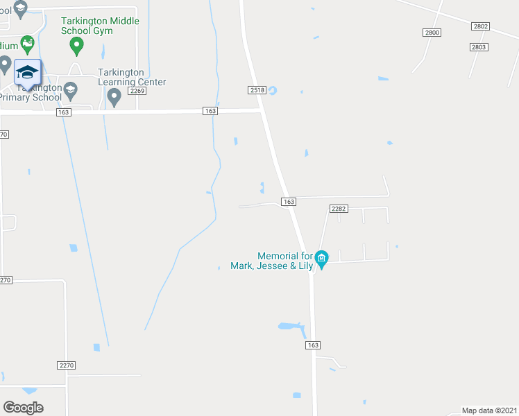 map of restaurants, bars, coffee shops, grocery stores, and more near 1589 Farm to Market 163 in Cleveland