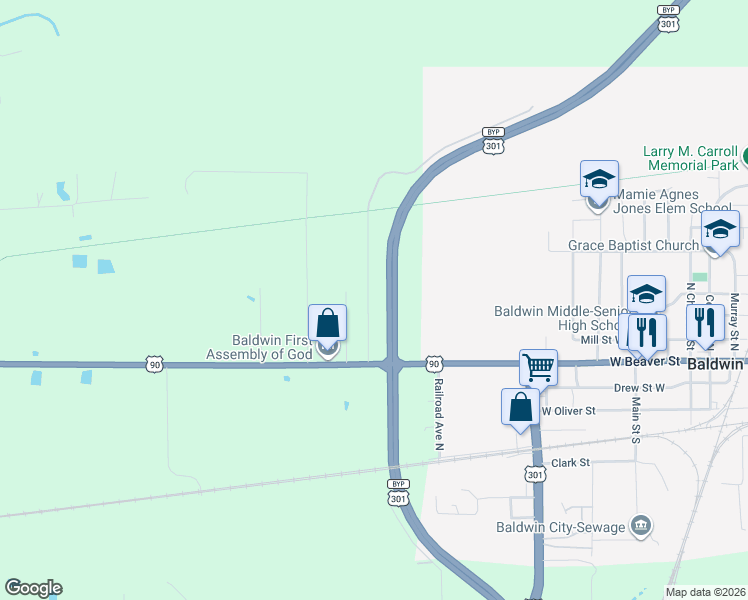 map of restaurants, bars, coffee shops, grocery stores, and more near 95 Limann Road in Jacksonville