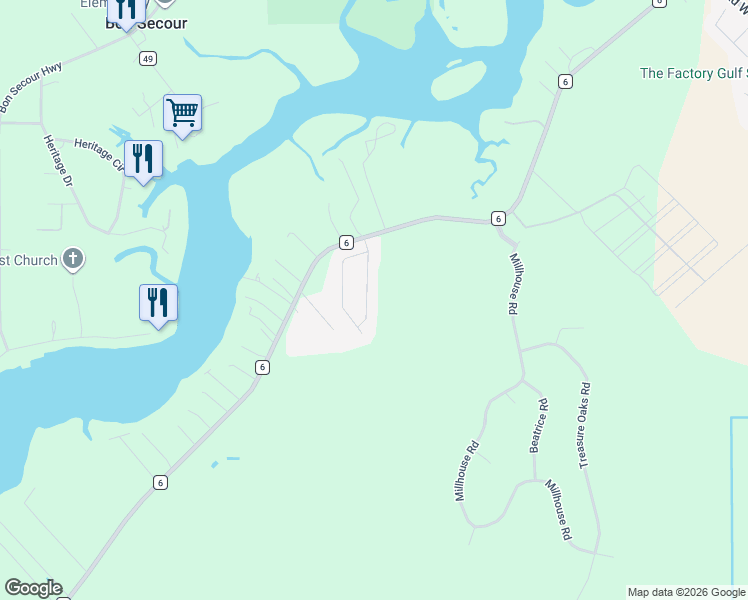 map of restaurants, bars, coffee shops, grocery stores, and more near 5521 Cinnamon Lane in Gulf Shores