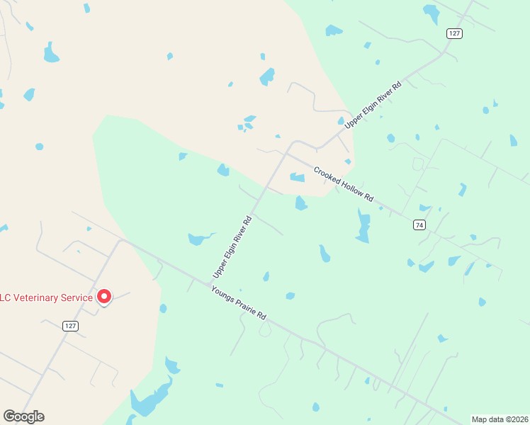 map of restaurants, bars, coffee shops, grocery stores, and more near 789 Upper Elgin River Road in Elgin