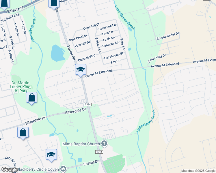map of restaurants, bars, coffee shops, grocery stores, and more near 1424 Natural Pine Trail in Conroe