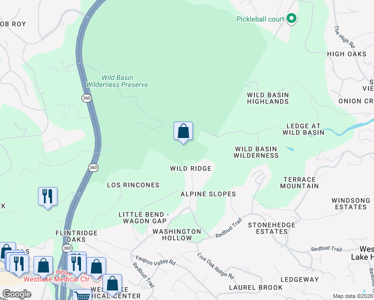 map of restaurants, bars, coffee shops, grocery stores, and more near in Travis County