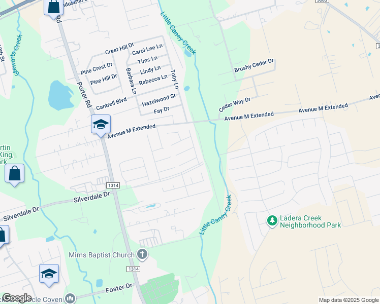 map of restaurants, bars, coffee shops, grocery stores, and more near 1714 Chestnut Glen Court in Conroe