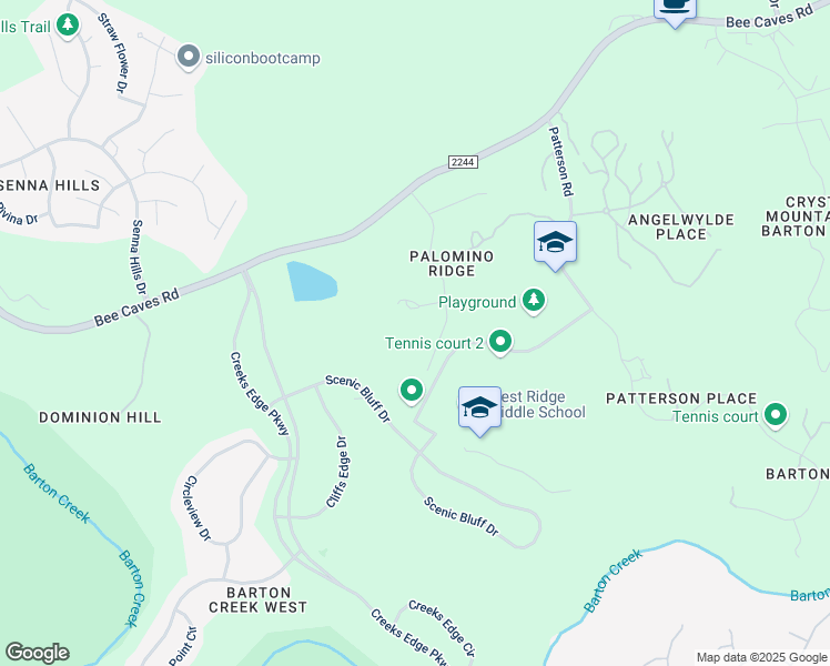 map of restaurants, bars, coffee shops, grocery stores, and more near 1620 Palomino Ridge Drive in Austin