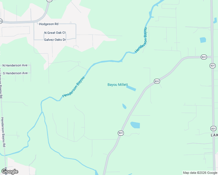 map of restaurants, bars, coffee shops, grocery stores, and more near 16139 Louisiana 931 in Prairieville