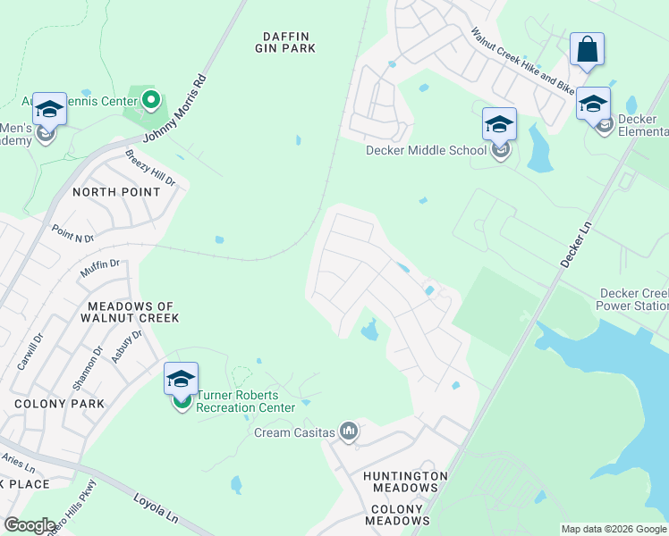 map of restaurants, bars, coffee shops, grocery stores, and more near 7713 City Top Boulevard in Austin