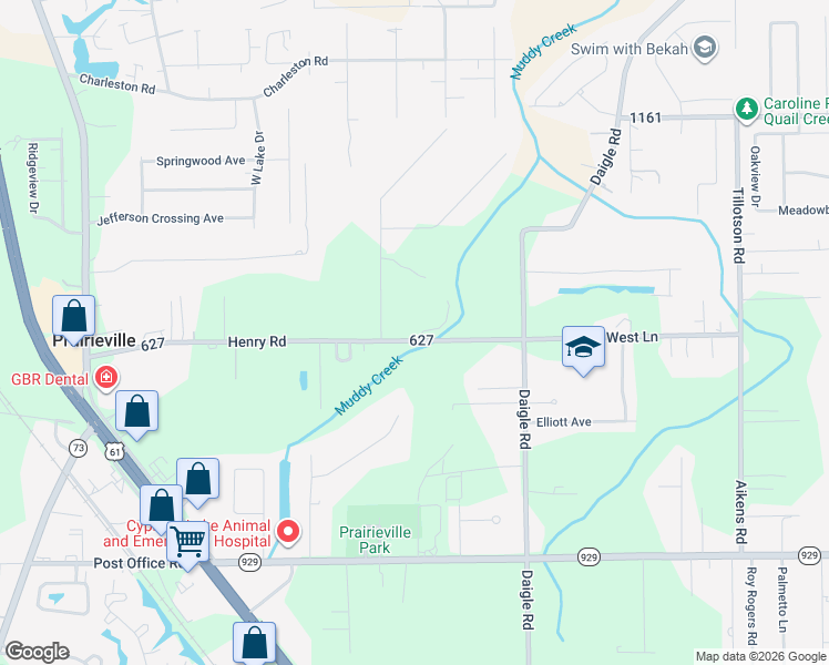 map of restaurants, bars, coffee shops, grocery stores, and more near 14478 Harry Savoy Road in Prairieville
