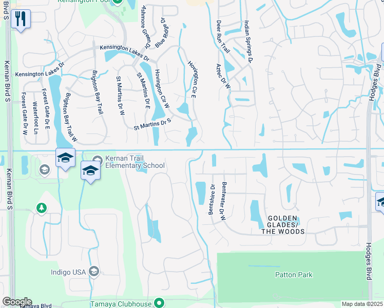map of restaurants, bars, coffee shops, grocery stores, and more near 2400 Provati Court in Jacksonville