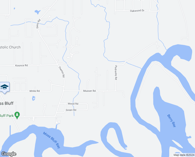 map of restaurants, bars, coffee shops, grocery stores, and more near 396 Burke Road in Lake Charles
