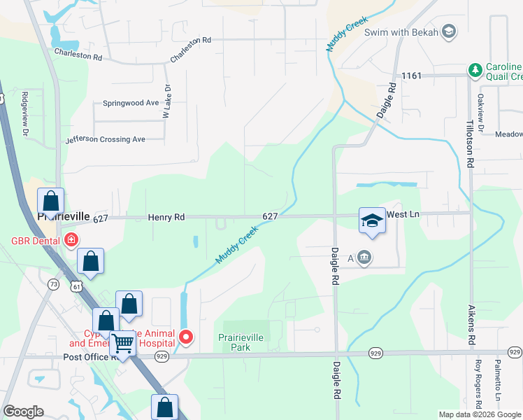map of restaurants, bars, coffee shops, grocery stores, and more near 14478 Harry Savoy Road in Prairieville