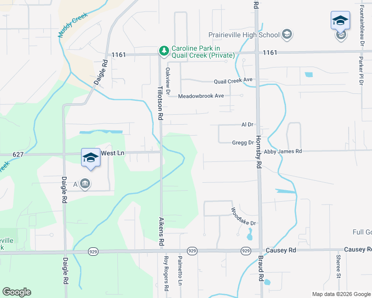 map of restaurants, bars, coffee shops, grocery stores, and more near 16274 Tillotson Road in Prairieville