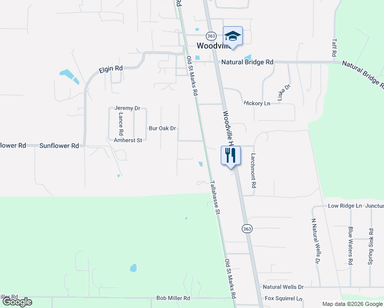map of restaurants, bars, coffee shops, grocery stores, and more near 1624 Starfire Court in Tallahassee