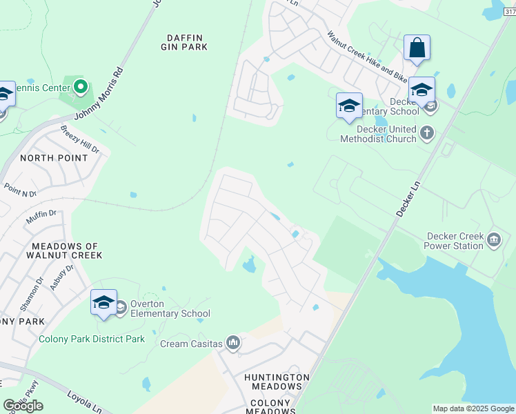 map of restaurants, bars, coffee shops, grocery stores, and more near 7917 Linnie Lane in Austin