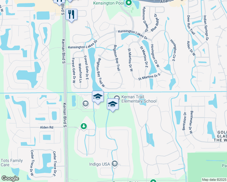 map of restaurants, bars, coffee shops, grocery stores, and more near 12334 Brighton Bay Trail South in Jacksonville