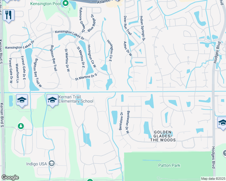 map of restaurants, bars, coffee shops, grocery stores, and more near 2400 Provati Court in Jacksonville