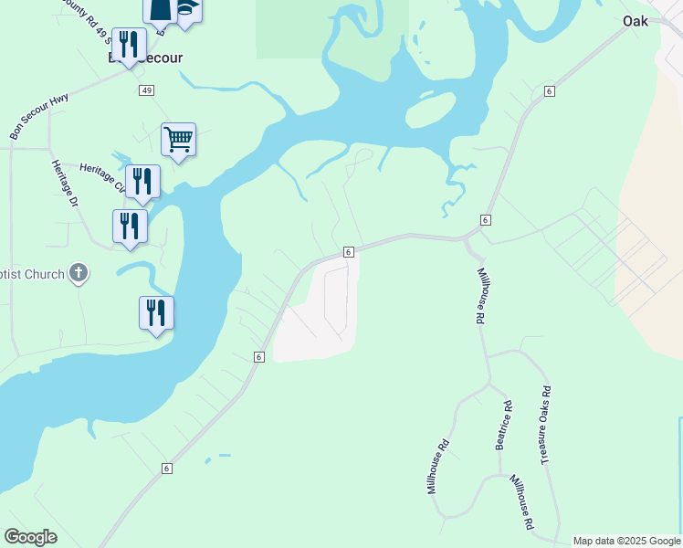 map of restaurants, bars, coffee shops, grocery stores, and more near 5597 Cinnamon Lane in Gulf Shores