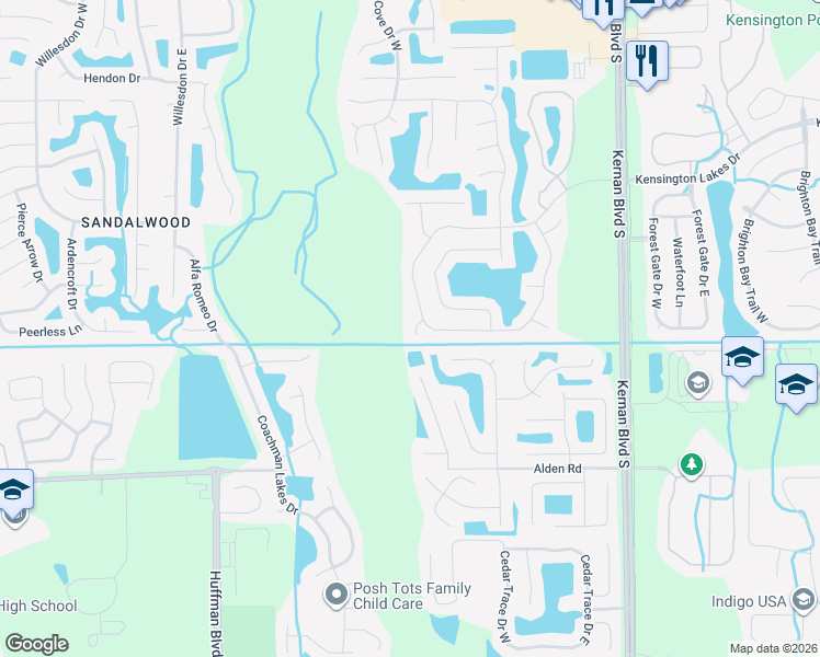 map of restaurants, bars, coffee shops, grocery stores, and more near 11959 Wynnfield Lakes Circle in Jacksonville