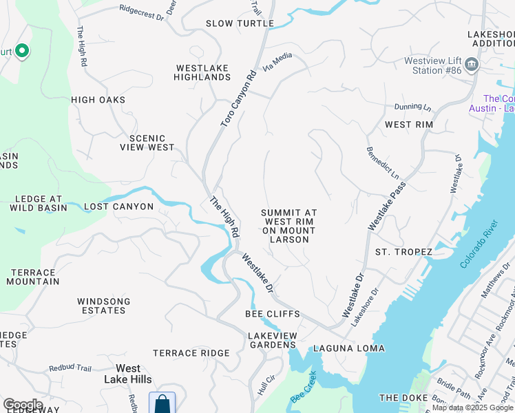 map of restaurants, bars, coffee shops, grocery stores, and more near 1718 Mount Larson Road in Austin