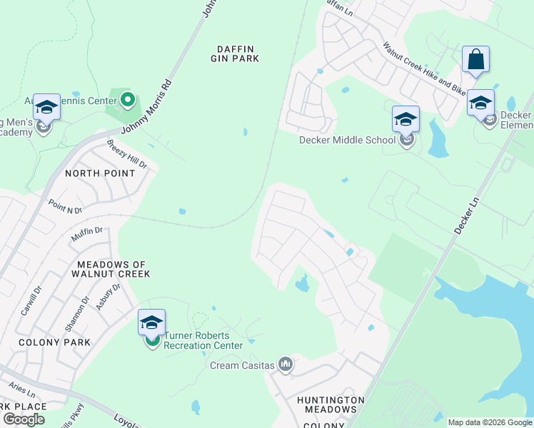 map of restaurants, bars, coffee shops, grocery stores, and more near Daves landing drive in Austin