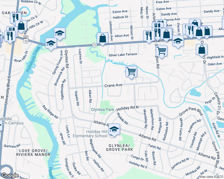 map of restaurants, bars, coffee shops, grocery stores, and more near 7016 Abbot Court in Jacksonville