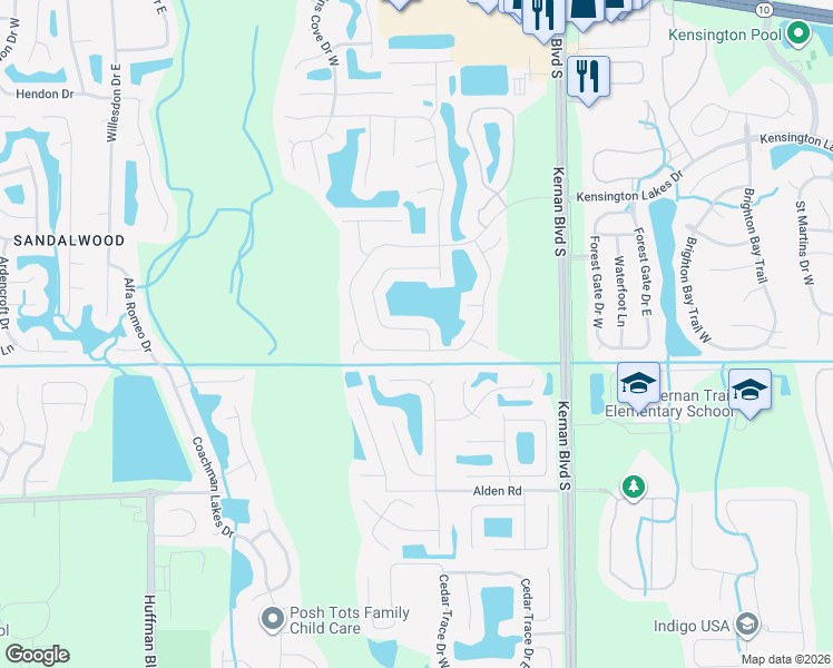 map of restaurants, bars, coffee shops, grocery stores, and more near 11957 Diamond Springs Drive in Jacksonville