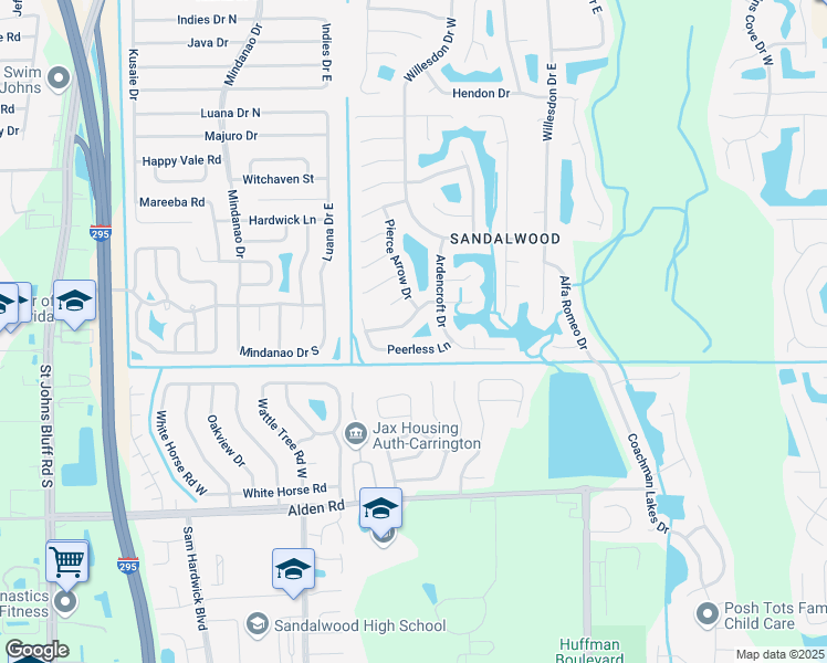 map of restaurants, bars, coffee shops, grocery stores, and more near 11146 Stanley Steamer Lane in Jacksonville