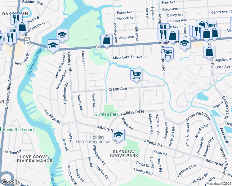 map of restaurants, bars, coffee shops, grocery stores, and more near 7016 Abbot Court in Jacksonville
