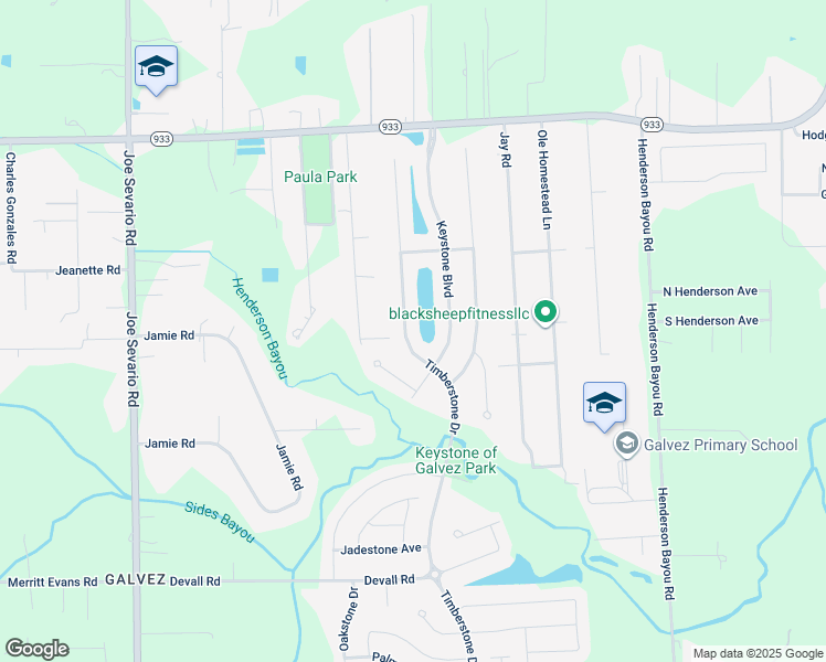 map of restaurants, bars, coffee shops, grocery stores, and more near 16276 Timberstone Drive in Prairieville