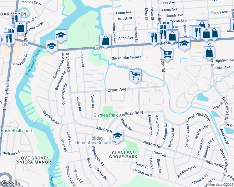 map of restaurants, bars, coffee shops, grocery stores, and more near 7016 Abbot Court in Jacksonville